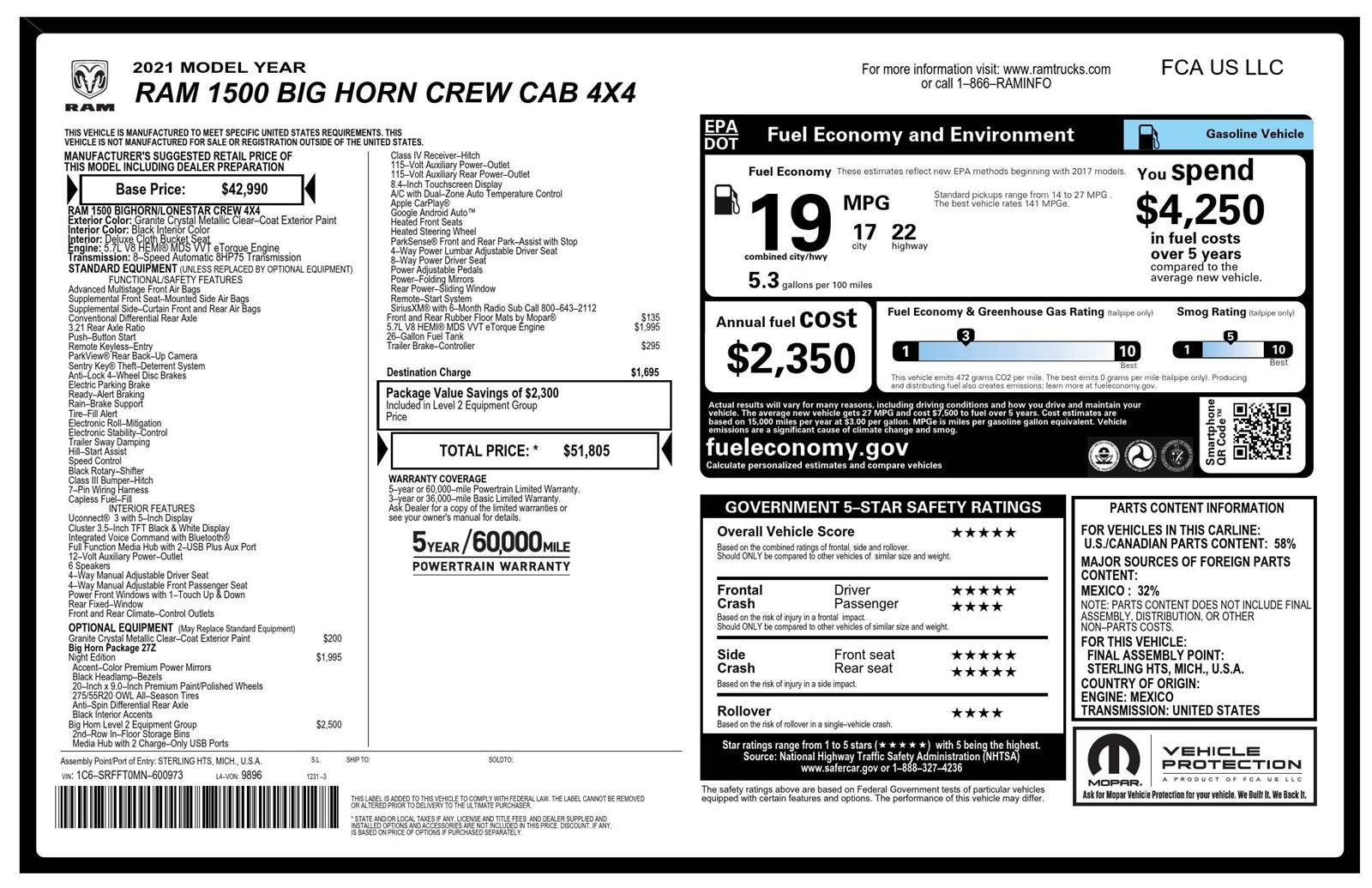 2021 RAM 1500 Big Horn